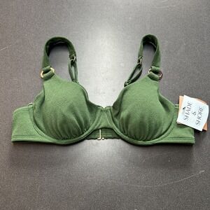 shade and shore bikini top Size 36C Green NWT